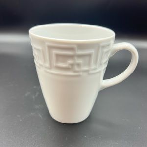 pillivuyt france coffee cup porcelain greek key pattern Discontinued Pattern
